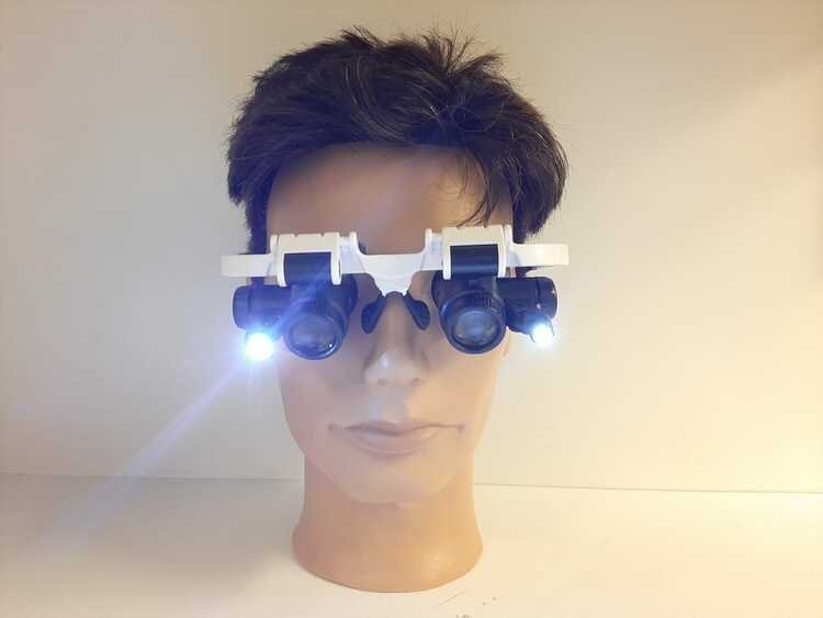 Förstoringsglasögon (8x + 23x) med LED (Förstoringsglas Lupp Verktyg Glasögon)