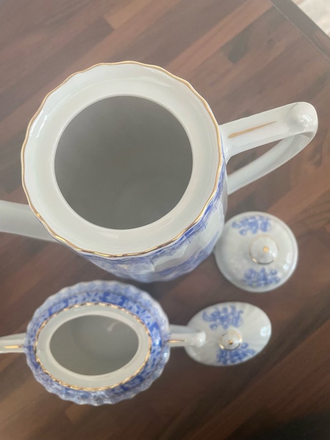 Kaffeservis 20 delar kaffekopp fat assiett kanna sockerskål Bavaria China Blau