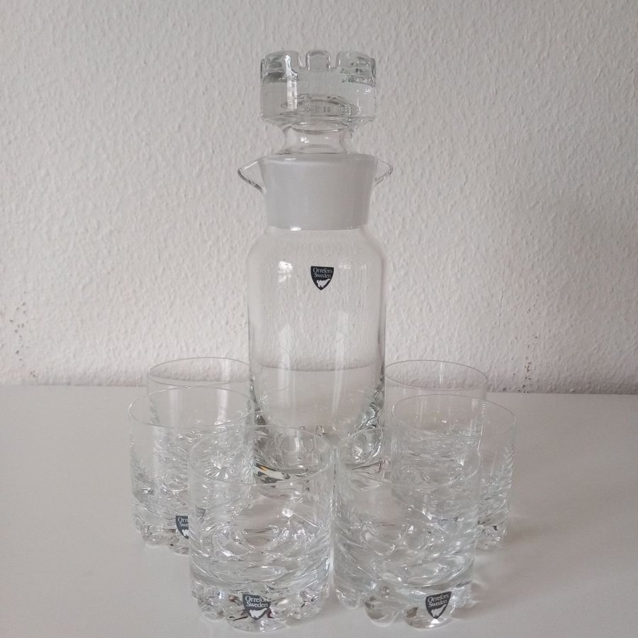 Orrefors Set Karaff + whiskyglas 6 st "Erik"