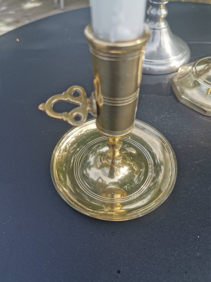 Vintage ljusstakar~mässing~tenn~candleholder brass~