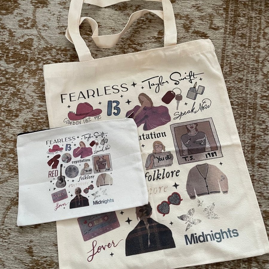 Taylor Swift Midnights SET Fans Inspiration Self Print Jute Bag Tote Bag