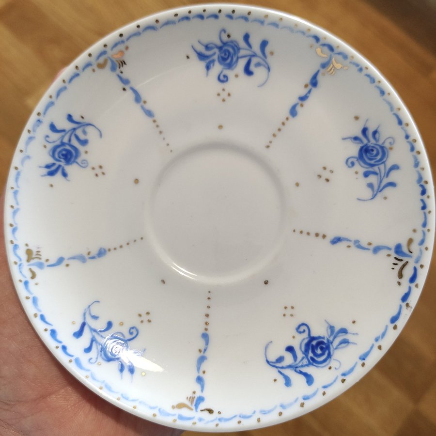 Art Deco 1939 handmålat porslin kaffeservis signerad Lidköping Gera P