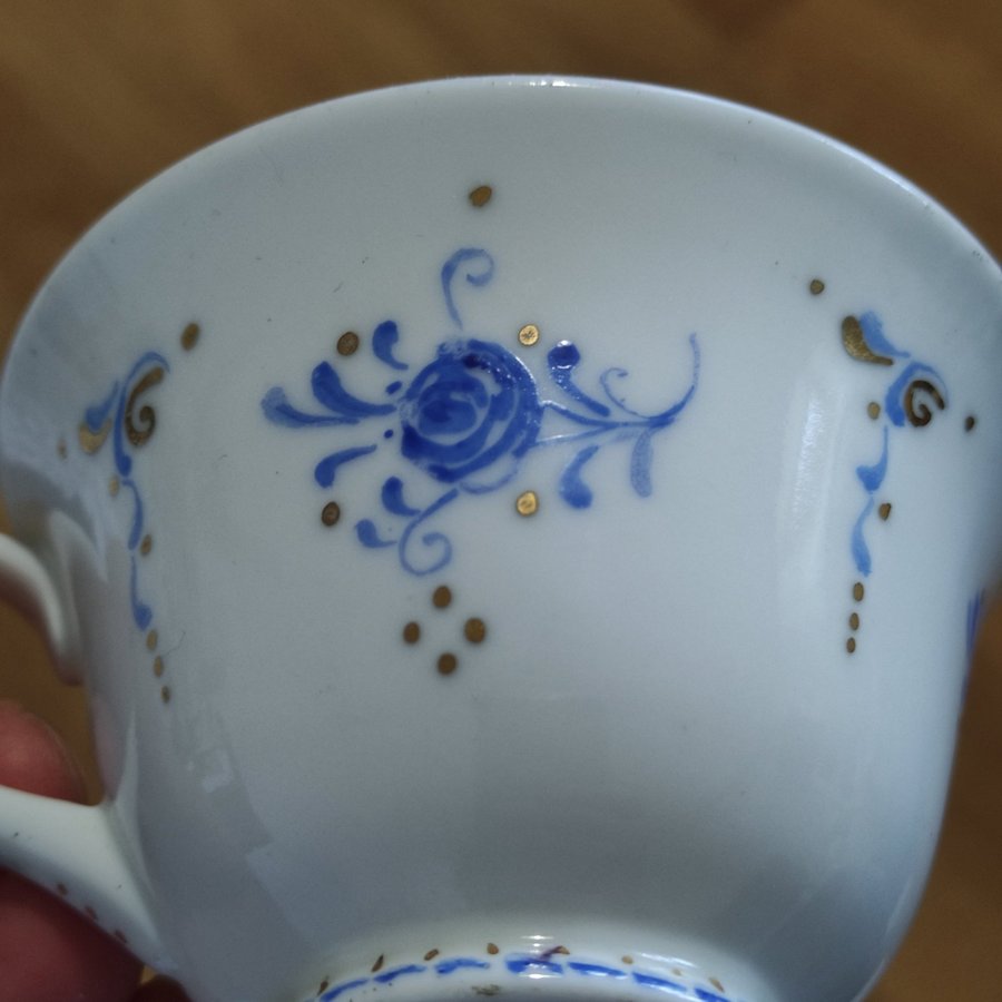 Art Deco 1939 handmålat porslin kaffeservis signerad Lidköping Gera P