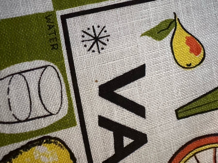 Retro tryckt bonad från Sundew Linens! Made in Ireland