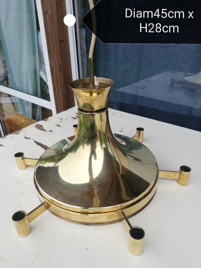 Vintage Fagerhults Belysning taklampa i mässing 1960-tals