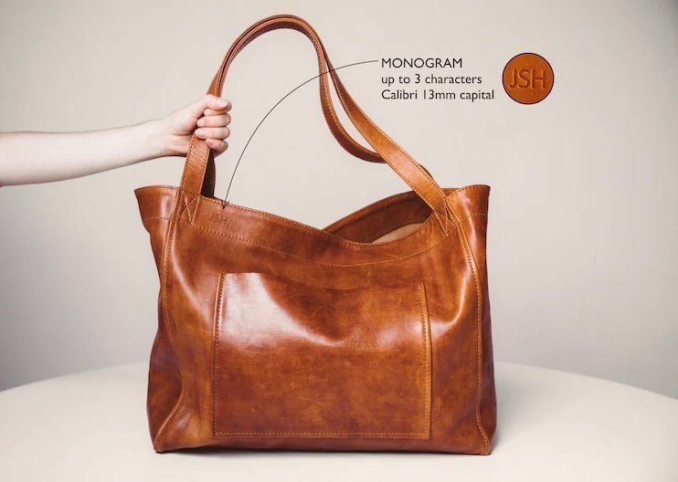 Medium Leather Tote Bag Shopper Bag Genuine Leather Everyday Bag tote Market Bag
