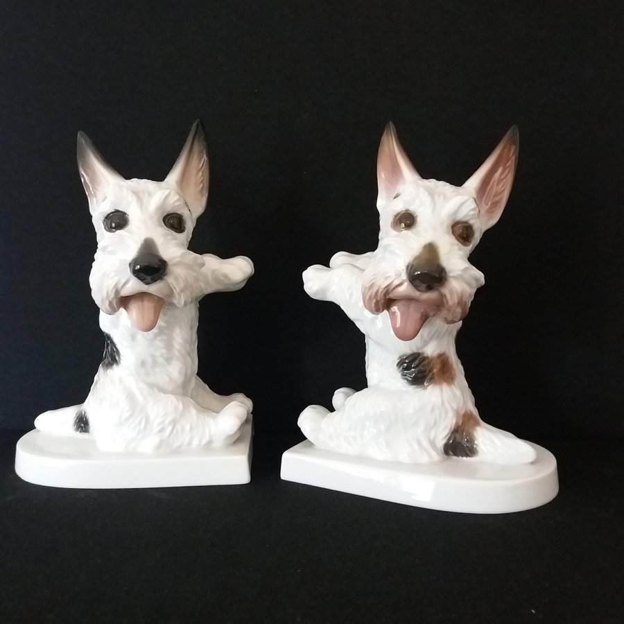 Rosenthal Figuren - Buchstützen Scotch Terrier