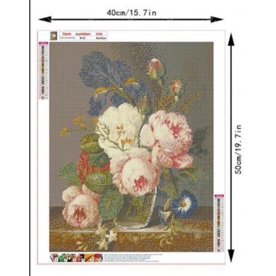 Stor vacker Blomstertavla / Diamond Painting