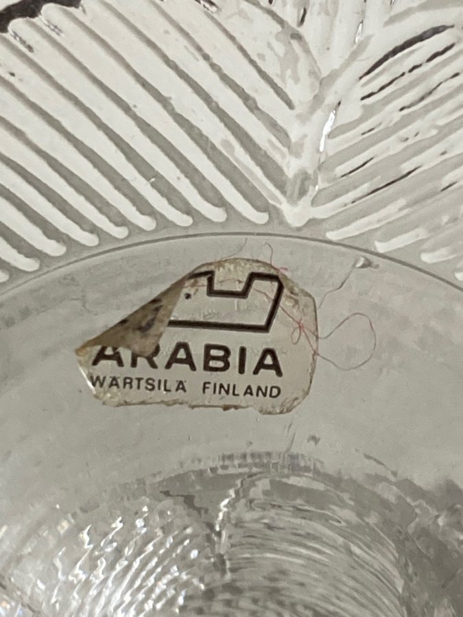 Stor Glasskål på fot Arabic Wartsilä Finland 1970-talet