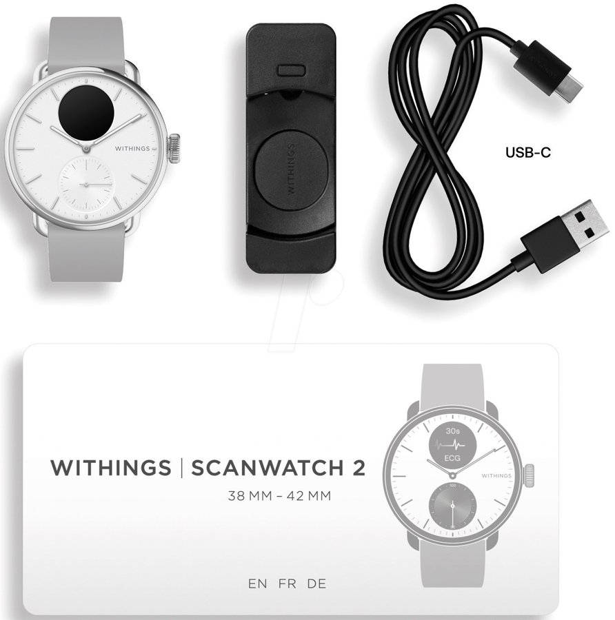 NY Withings Scanwatch 2 Smartklocka 38 mm vit senaste modellen