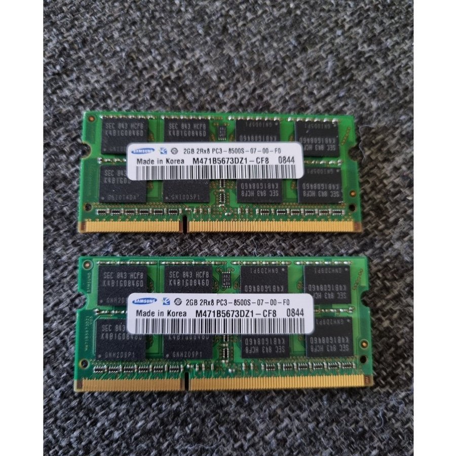 4GB (2X2 GB) DDR 3 PC3-8500 DDR3 1066 märke Samsung för laptop