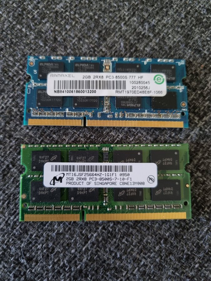 4GB (2X2 GB) DDR 3 PC3-8500 DDR3 för laptop