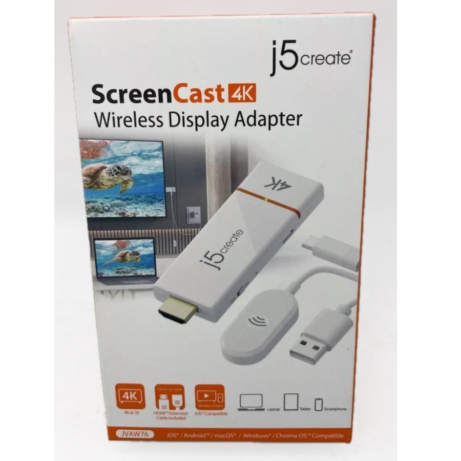 j5create ScreenCast 4K Ultra Wireless Display Adapter (New)