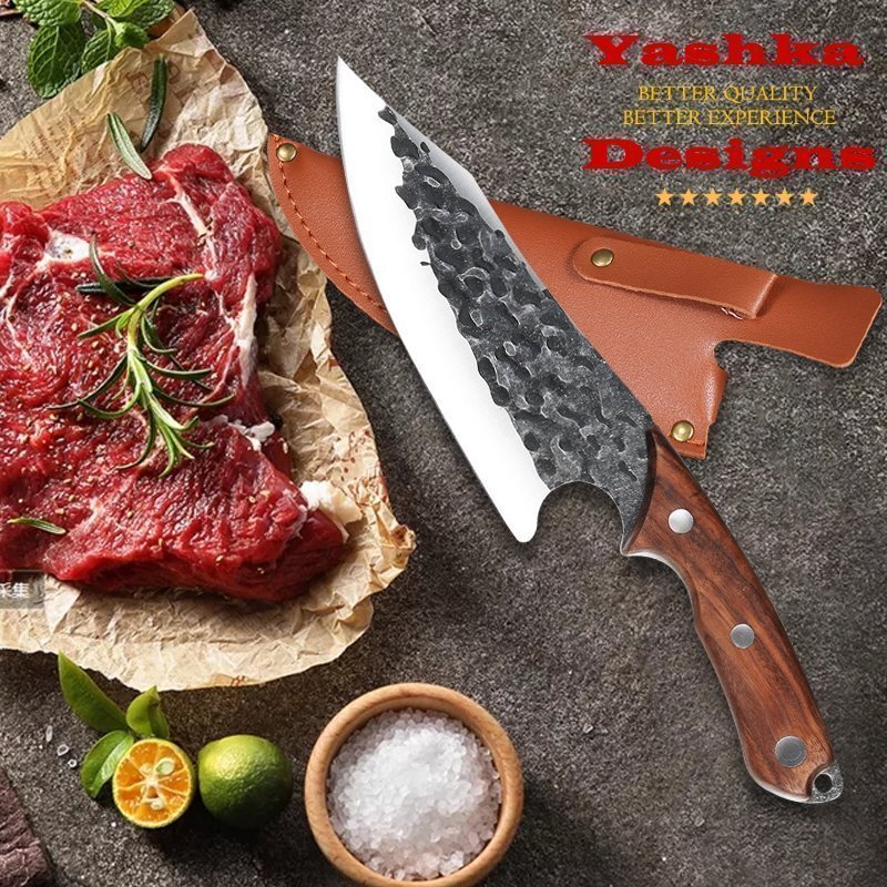 Chef Knife Handmade Cleaver Butcher Meat Cutting Home Tool BBQ Steak Making New