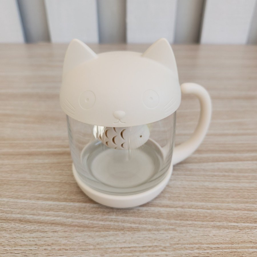 Cute Cat Tea Mug Creative Infuser Glass Drinkware Cup