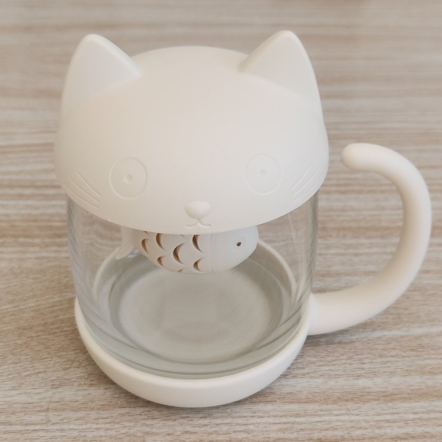 Cute Cat Tea Mug Creative Infuser Glass Drinkware Cup