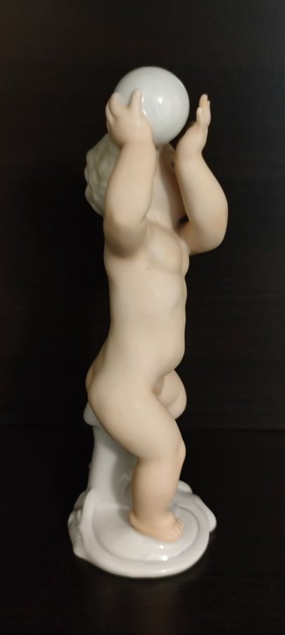 Antik porslin figur Schau bach kunst Naken pojke