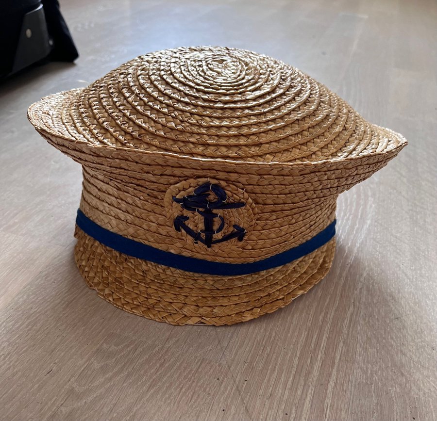 Retro vintage sjömans hatt 70-tal mössa i halm strå