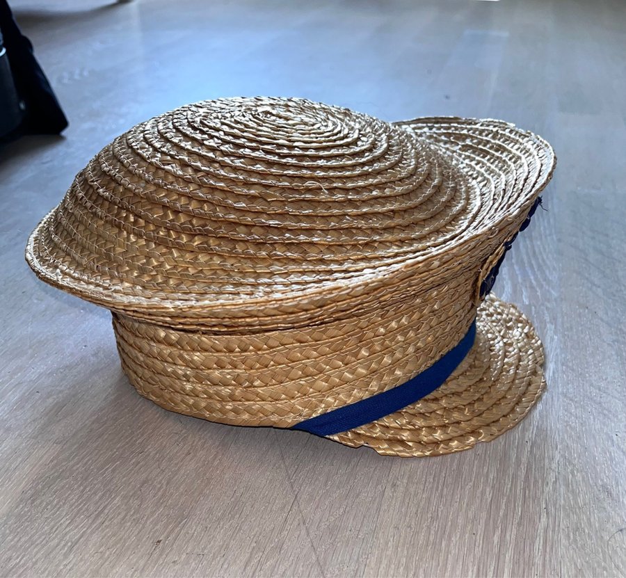 Retro vintage sjömans hatt 70-tal mössa i halm strå