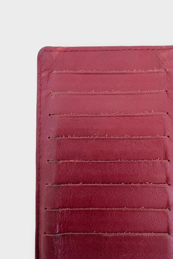 Äkta Vintage Röd Chanel CC Plånbok i läder
