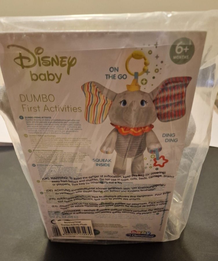 NY Dumbo Baby Bebis Leksak Plush 6 Månader 6+ Disney