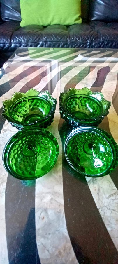 Smukke vintage kaviar glas lågskåle SHIPPING WORLDWIDE