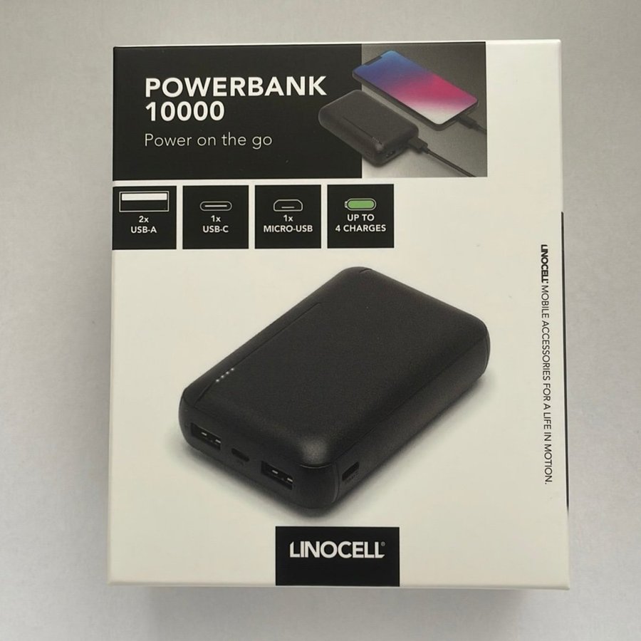 Linocell Powerbank 10000 - OÖPPNAD FÖRPACKNING