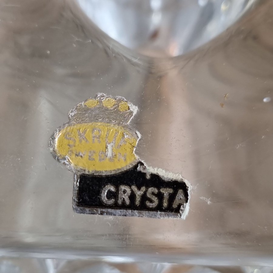 Skruf Sweden Edenfalk - 2 st Äldre Ljusstakar i Glas / Full Crystal