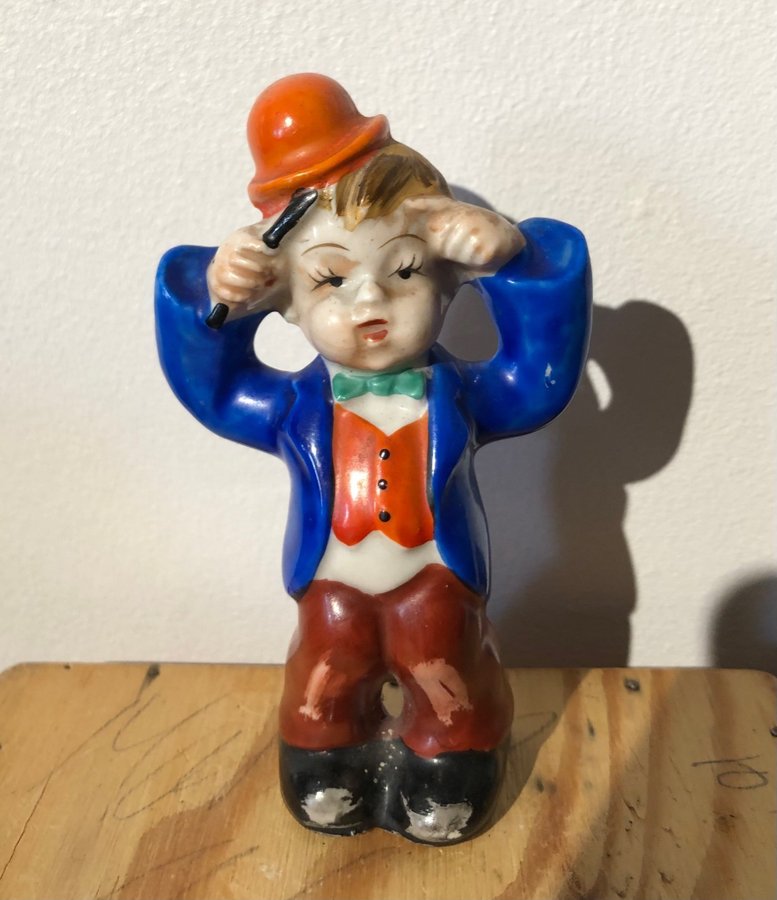 Samlarfigur Vintage Clown Trollkarl Prydnad Porslinsfigur Porslin Prydnad Retro