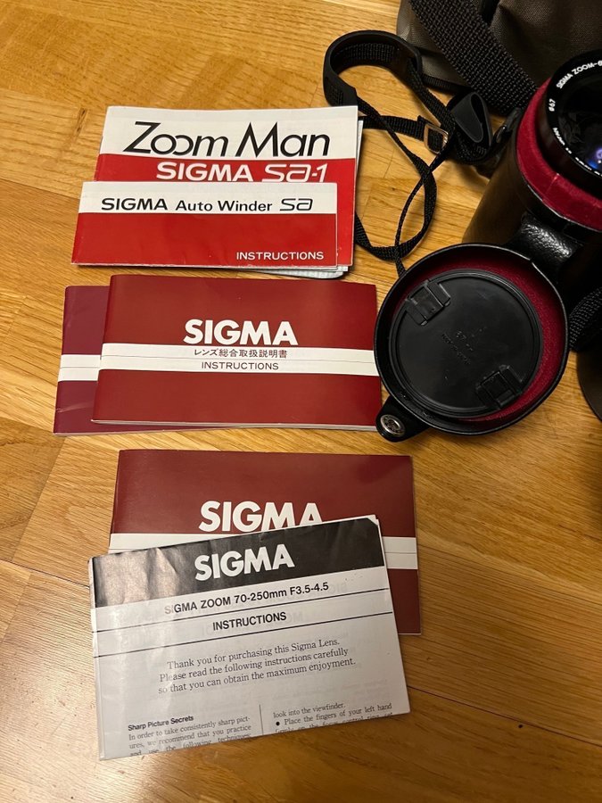 Sigma SA-1 kamera med tillbehör