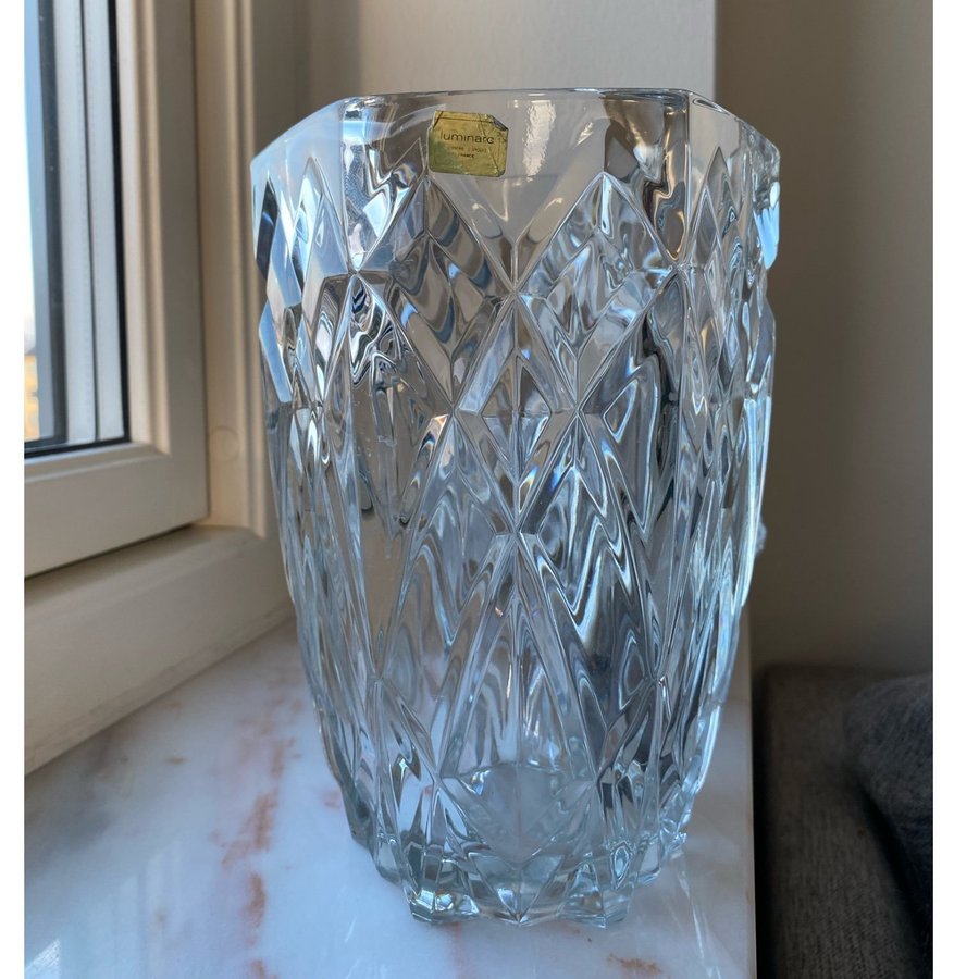 STOR tung fint vas från LUMINARC FRANCE vintage glas i gott skick retro vas