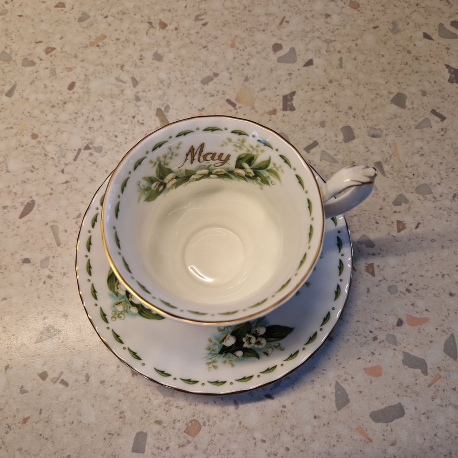 Månadskopp May Royal Albert Flower of the month retro kaffekopp liljekonvalj