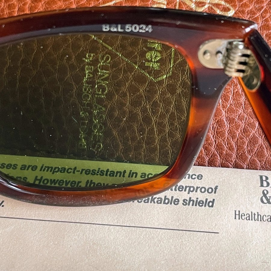 RayBan Ray Ban W1400 Wayfarer RB-3 Lens Mock Tortoise Bausch  Lomb BL USA RARE