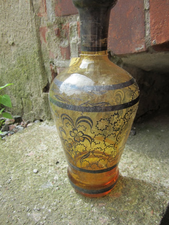 Antik Karaff Flaska med Pegasus Bevingad HÄST Karaffen från 1800 tal höjd ca 20