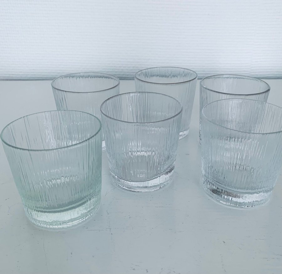 Sex stycken drinkglas - whiskyglas Isi Design Lennart Anderson för Gullaskruf