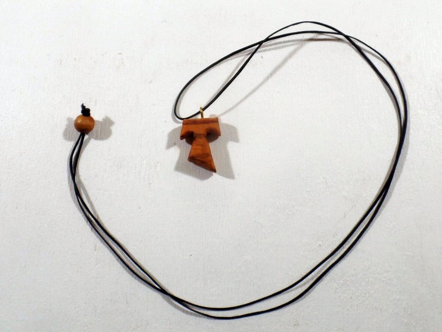 Tau kors av den helige Franciskus av Assisi Kors av olivträ Halsband Hänge