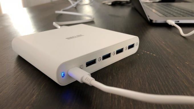 USB-C  USB-A 5-port Multicharger 80W / Quick Charge 30 - Dator/mobil laddare