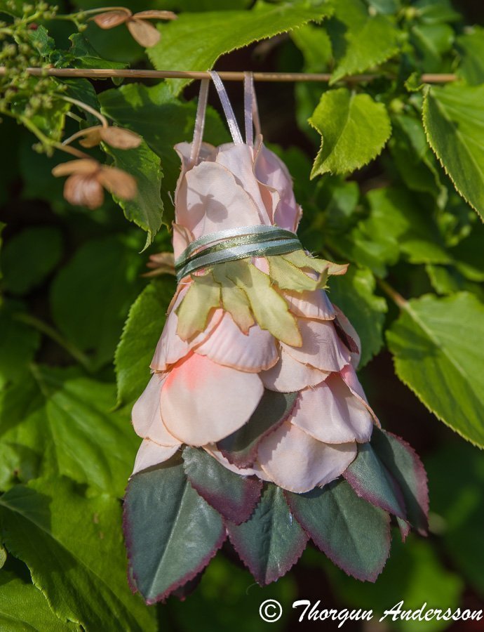 1 Fairy-dress Aprikos rosa blad blomster-klänning Fairy-garden Älvor miniatyrer