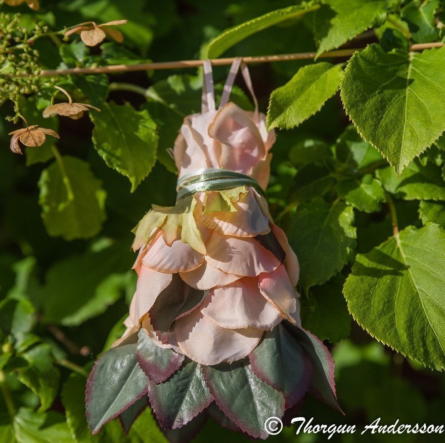 1 Fairy-dress Aprikos rosa blad blomster-klänning Fairy-garden Älvor miniatyrer