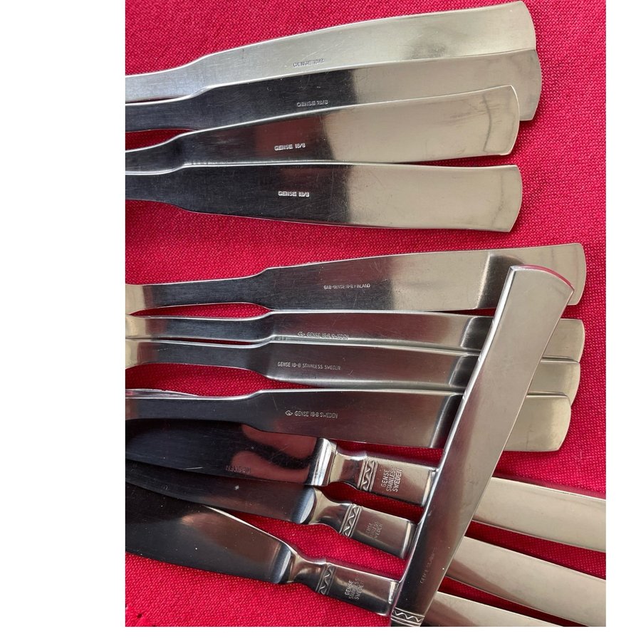 6 Gense Ranka BESTICK MATBESTICK rostfritt stål kniv sked gaffel vintage