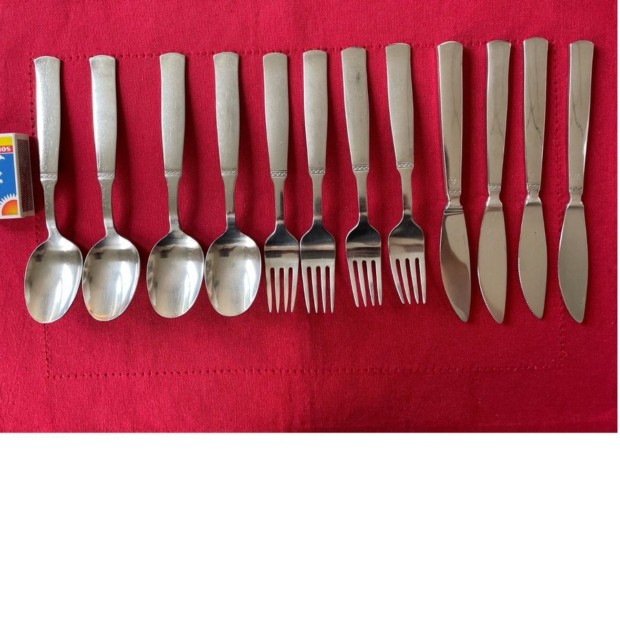 6 Gense Ranka BESTICK MATBESTICK rostfritt stål kniv sked gaffel vintage