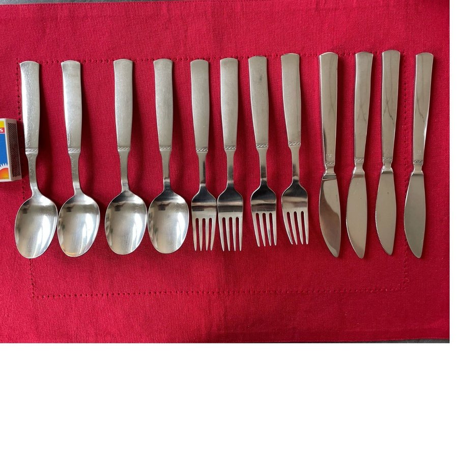 6 Gense Ranka BESTICK MATBESTICK rostfritt stål kniv sked gaffel vintage