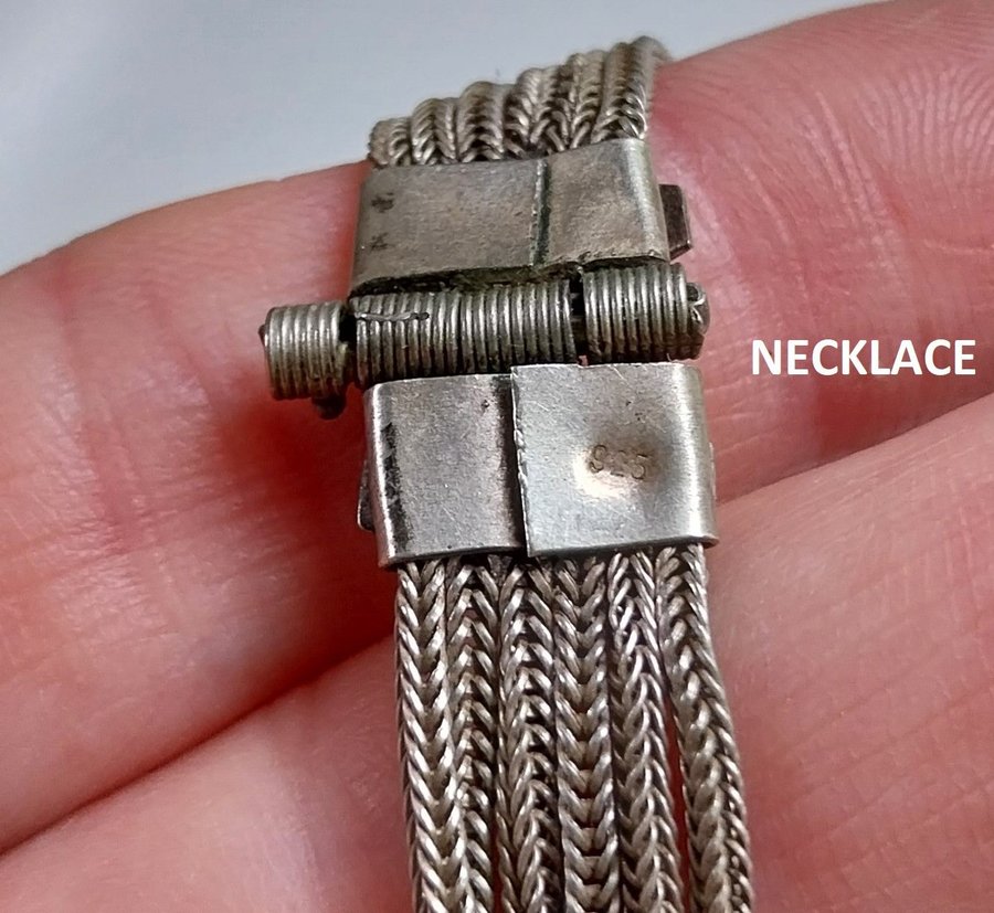 Silver 975 925 + Turkos Armband Ring Halsband Sølv Halskæde Turkis Ædelsten