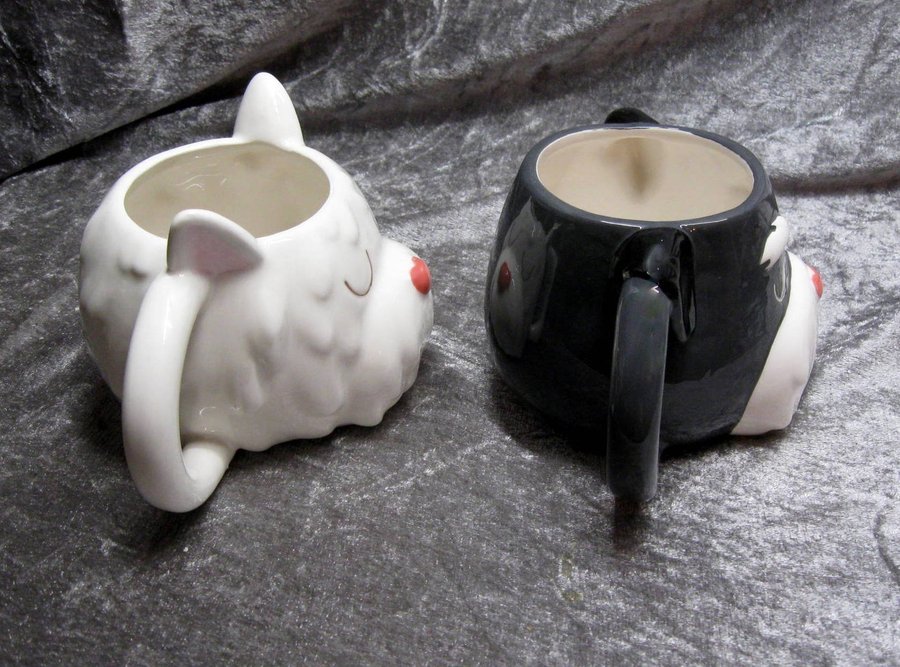 2 Olika Hund design muggar kaffekopp tekoppar porslin keramik muggar present