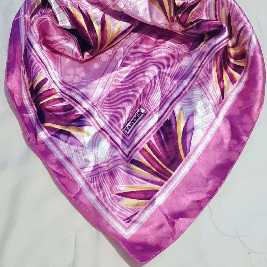 Super fin lila rosa och guld halsduk scarf sjal