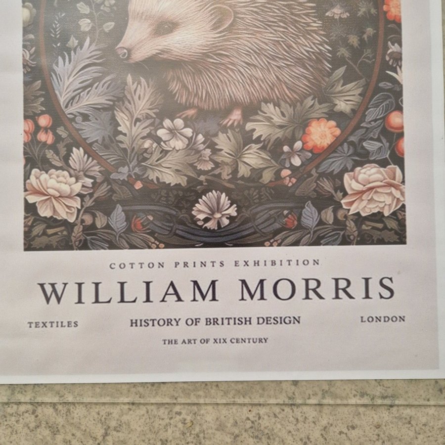 Ljuvlig bild på canvasduk tavla poster IGELKOTT WILLIAM MORRIS