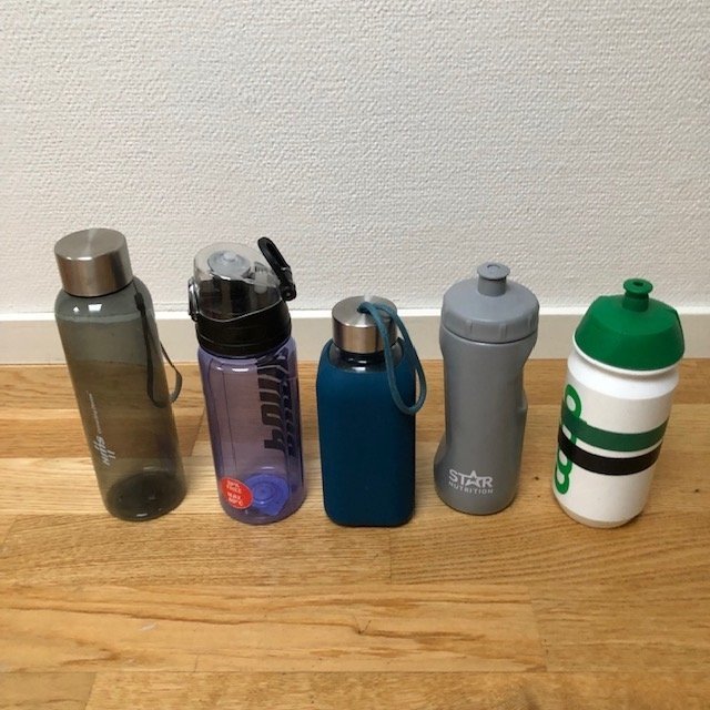 23 different portable water bottles - variable conditions