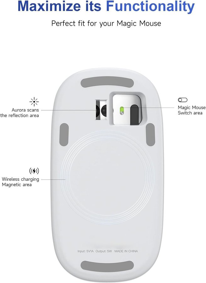 NY QI-laddbningsbas kompatibel med Magic Mouse 2 | Inkl väska | Ordpris 329kr