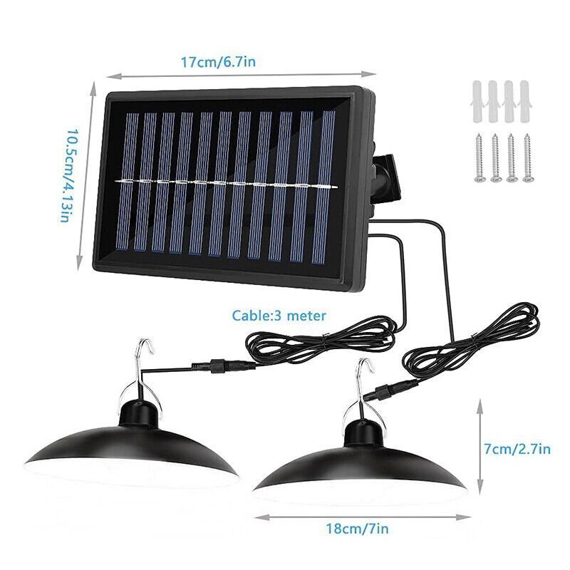 Soldrivna lampor med solpanel med inbyggt batteri 4800 mah