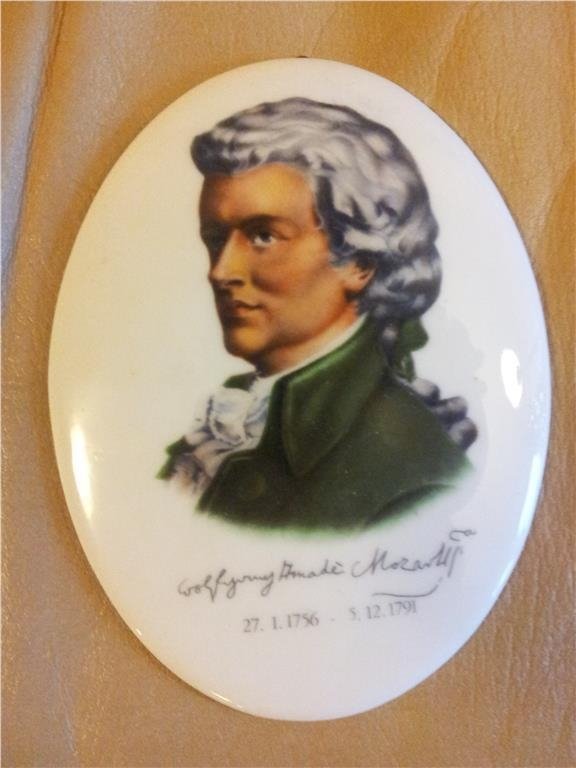 Tavla Porslin W A Mozart Oval 9 x 12 cm